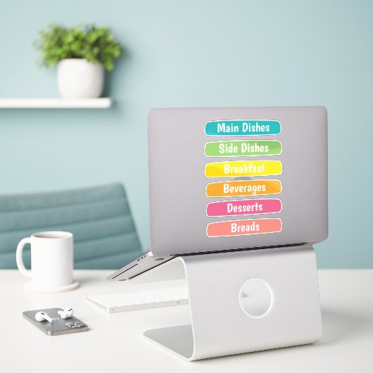Persoonlijke Receptenverdelers Sticker (Laptop op bureau)