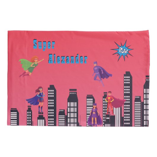 Persoonlijke rechter superheld Colorful Flying Kussensloop (Achterkant-Links)