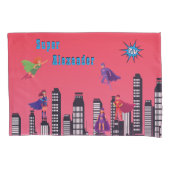 Persoonlijke rechter superheld Colorful Flying Kussensloop (Voorkant-Links)