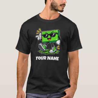 Persoonlijke rechthoeknaam en aangepaste tekst t-shirt