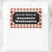 Persoonlijke Red Argyle Kitchen Gift Labels Sticke (Tas)