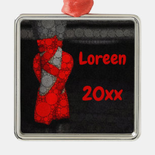 Persoonlijke Red Ballerina Slippers Metalen Ornament