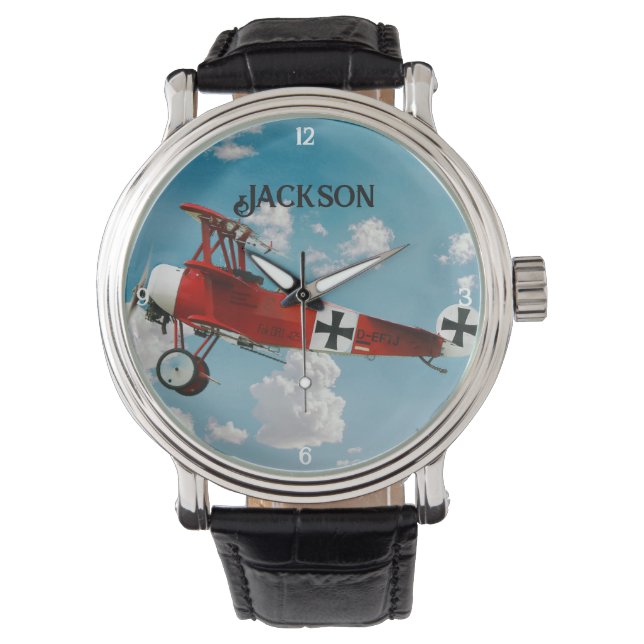 Persoonlijke Red Baron Fokker Horloge (Voorkant)