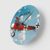 Persoonlijke Red Baron Fokker Ronde Klok (Hoek)