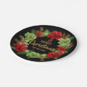 Persoonlijke RED Black Gold MERRY CHRISTMAS Wreate Papieren Bordje (Gekanteld)