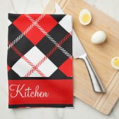 Persoonlijke Red Black White Argyle Pset Theedoek (Quarter Fold)