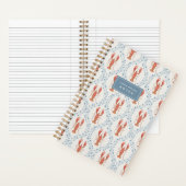 Persoonlijke Red & Blue Lobster Trellis Notitieboek (Binnen)