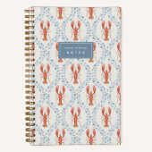 Persoonlijke Red & Blue Lobster Trellis Notitieboek (Voorkant)