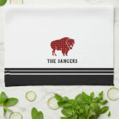 Persoonlijke Red Buffalo Pset Bison Kitchen Towel Theedoek (Gevouwen)