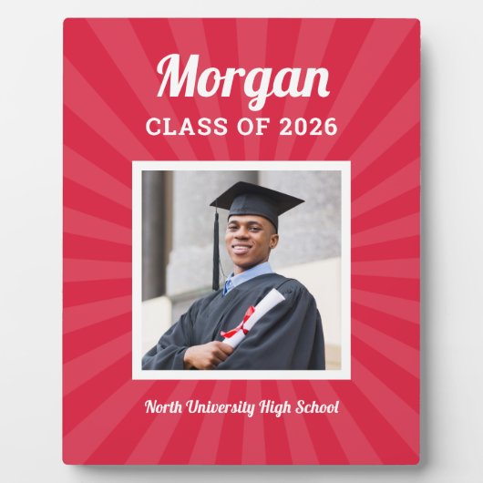 Persoonlijke Red Class of 2023 Afstuderen Foto Fotoplaat (Voorkant)