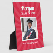 Persoonlijke Red Class of 2023 Afstuderen Foto Fotoplaat (Zijkant)