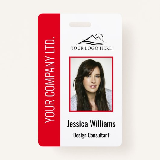 Persoonlijke Red Corporate Employee Security-ID Badge (Voorkant)