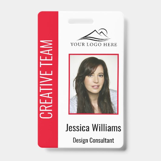 Persoonlijke Red Corporate Employee Security-ID Badge (Front)