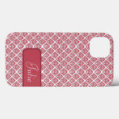 Persoonlijke Red Damask iPad-draagtas Case-Mate iPhone Case (Achterkant (horizontaal))