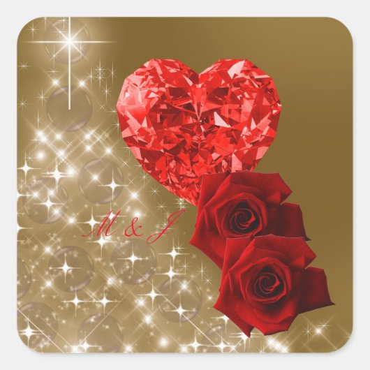 Persoonlijke Red Diamond Roos Sticker (Voorkant)