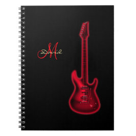 Persoonlijke Red Electric Guitar Music-laptop Notitieboek
