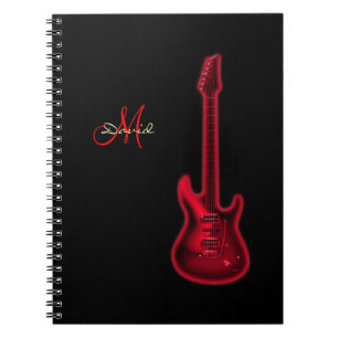 Persoonlijke Red Electric Guitar Music-laptop Notitieboek