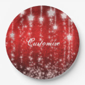 Persoonlijke Red Falling Stars Holiday Borden Papieren Bordje (Voorkant)