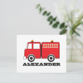 Persoonlijke Red Fire Truck Briefkaart (Staand voorkant)
