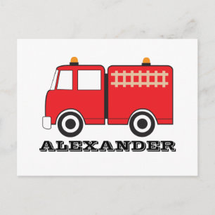 Persoonlijke Red Fire Truck Briefkaart