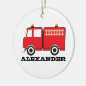 Persoonlijke Red Fire Truck Keramisch Ornament (Links)