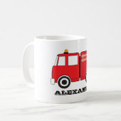Persoonlijke Red Fire Truck Koffiemok (Voorkant links)