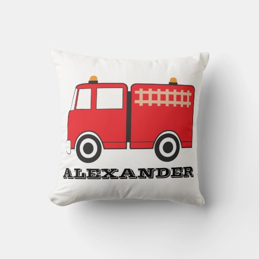 Persoonlijke Red Fire Truck Kussen (Voorkant)
