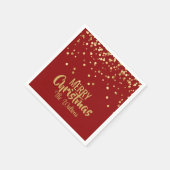 Persoonlijke RED Gold Confetti Merry-kerst Servetten (Hoek)