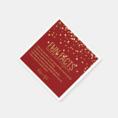 Persoonlijke RED Gouden Confetti FEITEN Servet (Hoek)