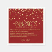 Persoonlijke RED Gouden Confetti FUN FACTS Servet (Voorkant)