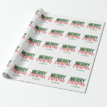 Persoonlijke RED Green Glitter MERRY CHRISTMAS Cadeaupapier<br><div class="desc">Deze prachtige aangepaste MERRY CHRISTMAS-inpakpapier met jouw naam verpakken. Faux glitter groen met rode letters.  Druk uw gasten met dit unieke moderne cadeau/cadeau pakpapier.  Zie collectie voor overeenkomende objecten.</div>