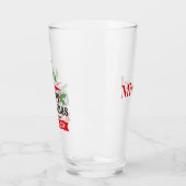 Persoonlijke Red Green Merry-kersttypografie Glas (Links)