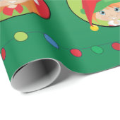 Persoonlijke Red Hair Girl Elf Cadeaupapier (Rol Hoek)