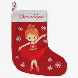 Persoonlijke Red Hair Kerstmis Ballerina Kleine Kerstsok