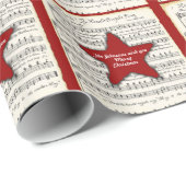 Persoonlijke Red Kerstcarol Muziek Cadeaupapier (Rol Hoek)
