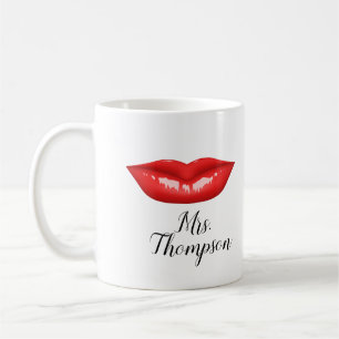 Persoonlijke Red Lips Elegant Coffee Mok