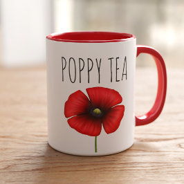 Persoonlijke Red Poppy Tea Two-Tone Mok