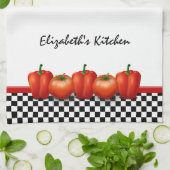 Persoonlijke Red Tomaten Pepper Italiaanse stijl Theedoek (Gevouwen)