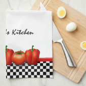 Persoonlijke Red Tomaten Pepper Italiaanse stijl Theedoek (Quarter Fold)