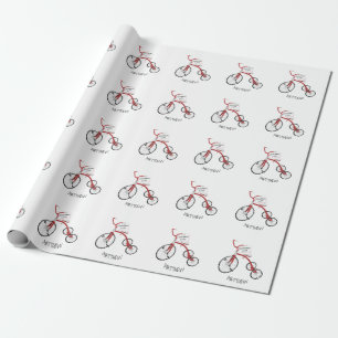 Persoonlijke Red Tricycle Toddler Kinder Kerstmis Cadeaupapier