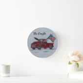 Persoonlijke Red Truck Wall-klok Ronde Klok (Huis)