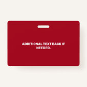 Persoonlijke Red White Service Dog Photo ID Badge (Achterkant)