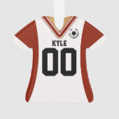 Persoonlijke Red/White Soccer Jersey Ornament (achterkant)