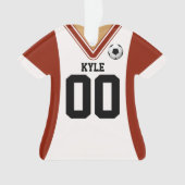 Persoonlijke Red/White Soccer Jersey Ornament (voorkant)