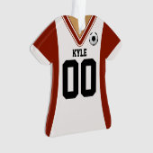 Persoonlijke Red/White Soccer Jersey Ornament (voorkant)