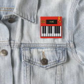 Persoonlijke Reddish Oranje toetsenbordmuziek Vierkante Button 5,1 Cm (In situ)