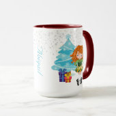 Persoonlijke Redhead Irish Dancer Winter Kerstmis Mok (Voorkant rechts)