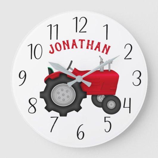 Persoonlijke RedTractor-wandklok Grote Klok (Voorkant)