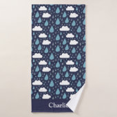 Persoonlijke regen en wolken badhanddoek (Badhanddoek)