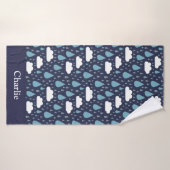 Persoonlijke regen en wolken badhanddoek (Badhanddoek)